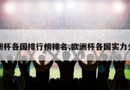 欧洲杯各国排行榜排名,欧洲杯各国实力分析