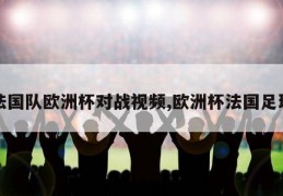 法国队欧洲杯对战视频,欧洲杯法国足球