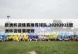 欧洲杯资格赛推荐球队,20202021欧洲杯资格赛规则